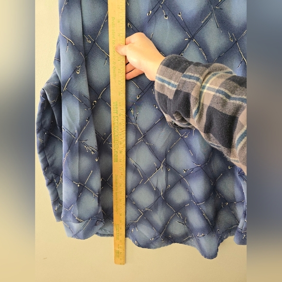 SUSAN GRAVER Style Woman's Size 2X Long Sleeve Button Up Shirt Blue Floral - Picture 7 of 8